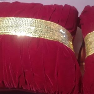 2, 15 X 15 Velvet Deep Red, Decorate Bed Pillows